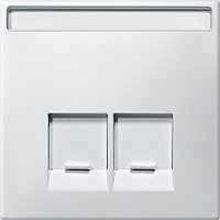 Лицевая панель Schneider Electric Merten Antique для 2-м. розетки RJ45+RJ45 белый